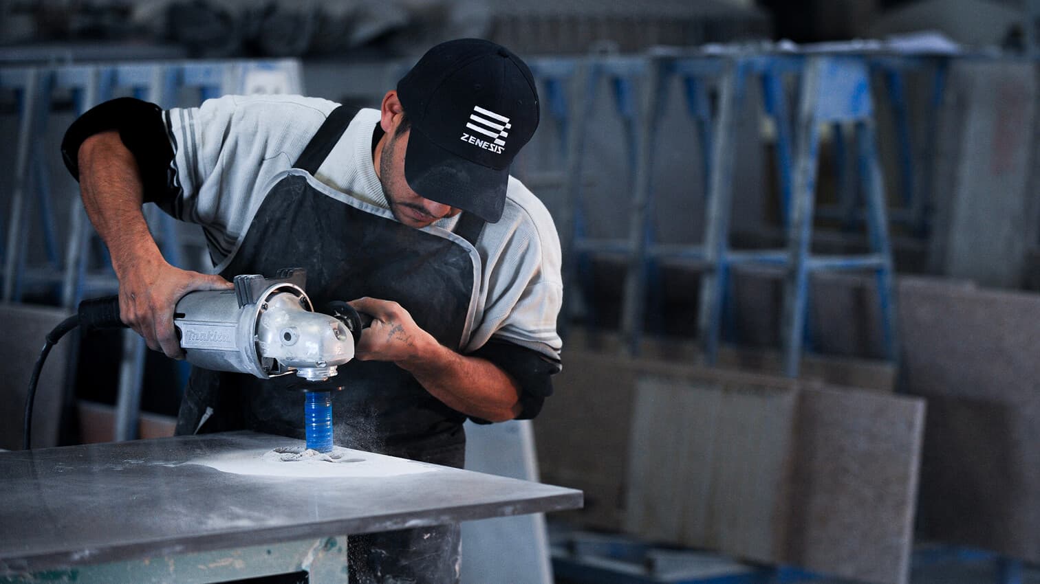 Stone fabrication with diamond tools