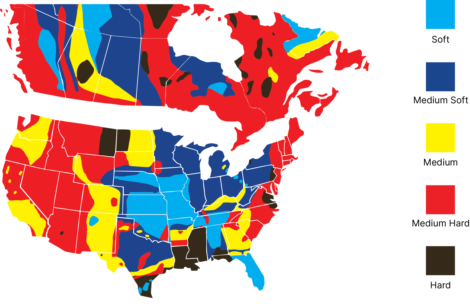 North America aggregate hardness map